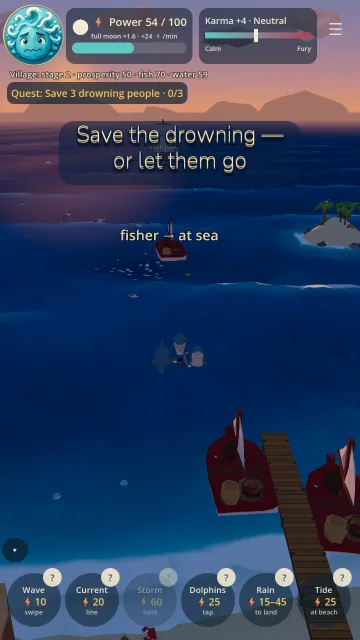 Sea Stirs game screenshot: Rescue at sea